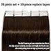 Seamless Remy Tape in Hair Extensions Real Human Hair Dark Brown 16inch Straight Professional Tape on Skin Weft Hair Extensions (16'',30g/20Pcs,#2)+ 10pcs Free Tapes …