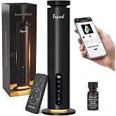 Waterless Essential Oil Diffuser, 2000 Sq.Ft, Smart App &amp; Remote Control | Scent Machine with 20ml Essential Oil, Cold Air Aroma Diffuser, 3 Mist Levels &amp; Ambient Lights for Home, Office, Hotel, Black