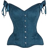 Daisy Corsets Womens Blue Suede Steel Boned Corset Top & Plus Size Western Fashion Apparel