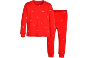 moimoln Sibling Matching 6M-8Y Soft Warm Cotton Modal Character Long Sleeve Snug-Fit Pajama Long Sleeve Sleepwear Daily