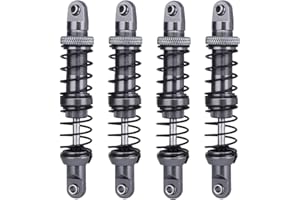 Pothyes RC Threaded Shock Absorber Oil Adjustable Damper Set with Springs for 1/10 RCTruck Crawler Axial SCX10 I II III Capra TRX4 D90 Wraith HSP Metal Upgrade Part (gray, 80mm)