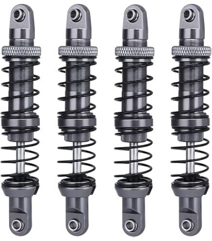 4 Pezzi Ammortizzatori RC 90 Mm Per Auto 1/10 – CNC In Alluminio Regolabili, Ricambio Per TRX4, SCX10, D90, Universali, 100x15x15 Mm