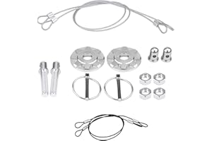 CNC Aluminum Alloy Car Racing Hood Pin Lock Kit - Universal Appearance Plate (Silver)