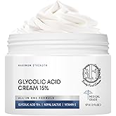 Glycolic Acid 15% Anti-Aging Wrinkle Cream Reduces the Appearance of Fine Lines, Wrinkles, Age Spots, Dark Spots & Improves Dull Looking Complexion. Includes A.H.A & Green Tea Moisturizer.