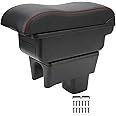 Acouto for suzuki swift, Car Console Armrest Box for Suzuki Swift 2005‑2021 Large Capacity Touch Black Red Line