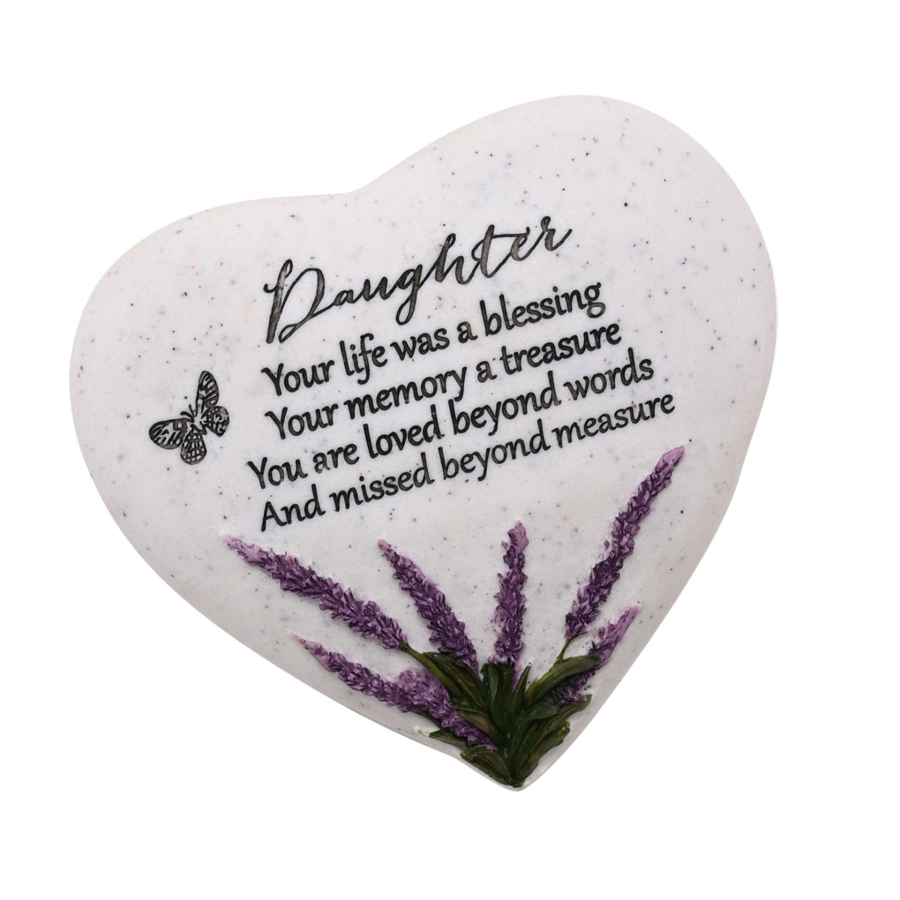 Widdop Thoughts of You Lavender Stone Heart Memorial Plaque - Daughter
