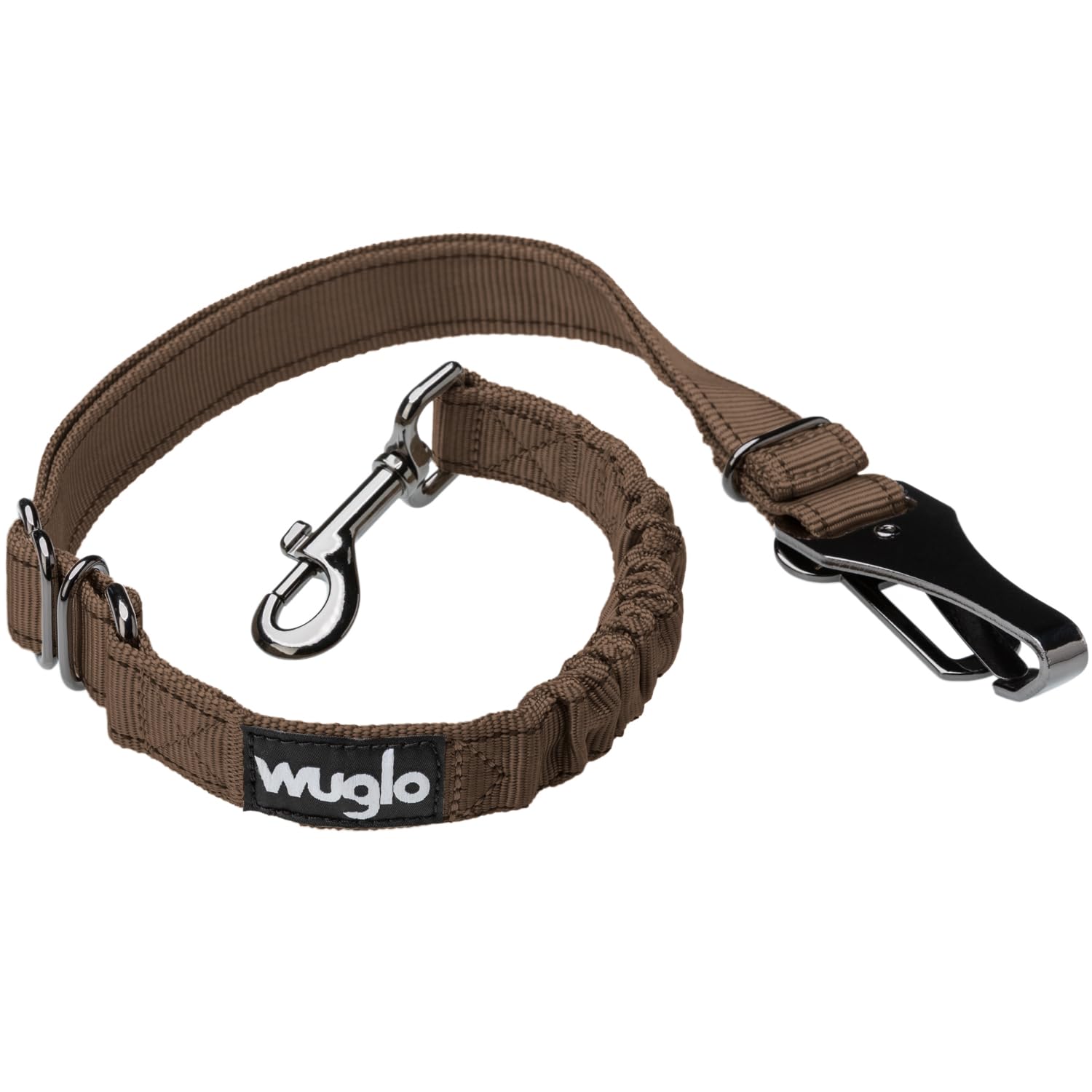Photo 1 of 12"-37" Wuglo Dog Seat Belt - Dog Car Harness for Child Safety Seat - Hook Latch Bar & Seat Belt Buckle - Adjustable Universal Dog Seatbelt for Car Travel (Brown)
