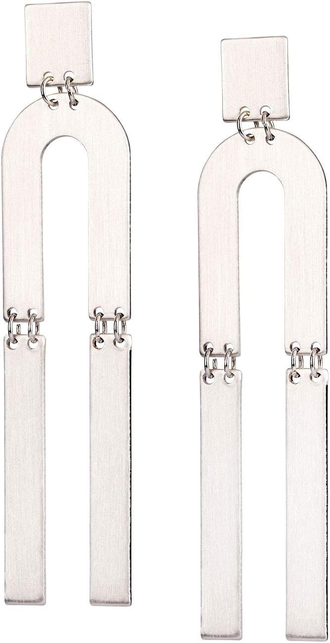 Statement earrings silver - Geometric earrings as stylish ladies earrings, wedding jewelry, abiball earrings, party earrings (751-267)