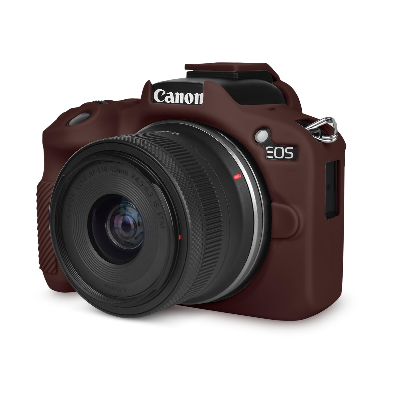 Photo 1 of Rieibi EOSR50 EOS R50 Case, Soft Silicone Protective Case for Canon EOS R50 EOSR50 Vlogging Camera, Lightweight EOS R50 Camera Case Grip Cover Body Skin - Coffee