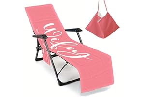 Personalized Name Beach Chair Cover with Side Pockets,Custom Name Lounge Chair Towel Cover for Pool Sunbathing Garden Beach H