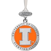 Heritage Pewter Illinois Fighting Illini Class of 2025 Ornament | Hand-Sculpted Christmas Tree Ornament | Intricately Crafted Metal Pewter Alma Mater Inlay