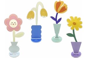 DD-life 4 Pcs Desktop Photo Holder Cute Flower Table Photo Display Clip Stand for Home Office Picture Memo Cards Table Number Holder Office Home Decor