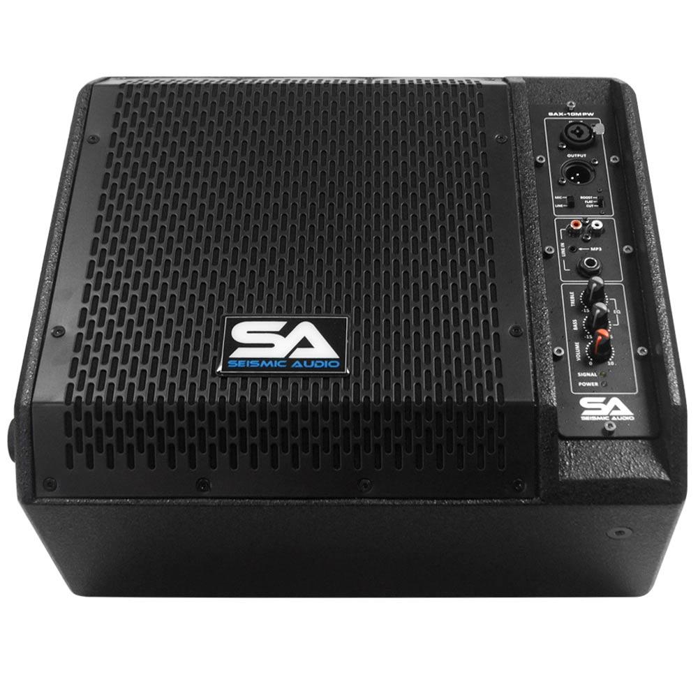 Seismic Audio SAX10MPW Powered Compact 10Inch 2Way Coaxial Floor/Stage