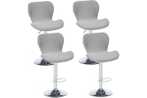 Bifaunvogel Counter Height Bar Chairs Cover Set of 4 Jacquard Swivel Bar Stools Slipcovers Stretchable Swivel Barstools Chair Covers Protector for Home Kitchen Bar Cafe Light Grey