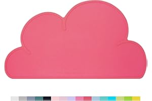 LUCK DAWN Cat Food Mat, Cat Placemat, Cat Feeding Mat，Premium Silicone Anti Slip Waterproof Dog Food Mat with High Lips，Pet Food Tray for Dogs, Cats & Others Animal (Dark Pink)