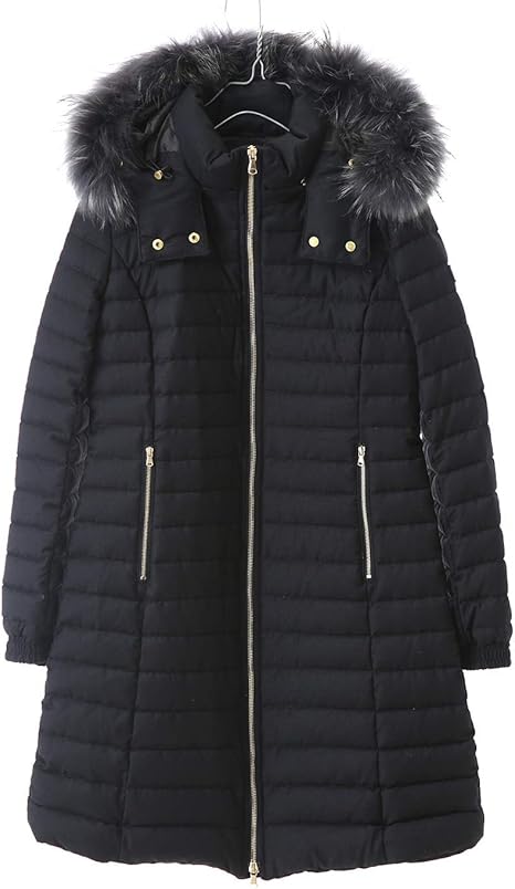 Amazon Tatras タトラス レディース Cima チマ Black ロング丈 ダウンコート ファー付き ダウンジャケット ウール シルク 軽量ウール 2 M ブラック コート ジャケット 通販