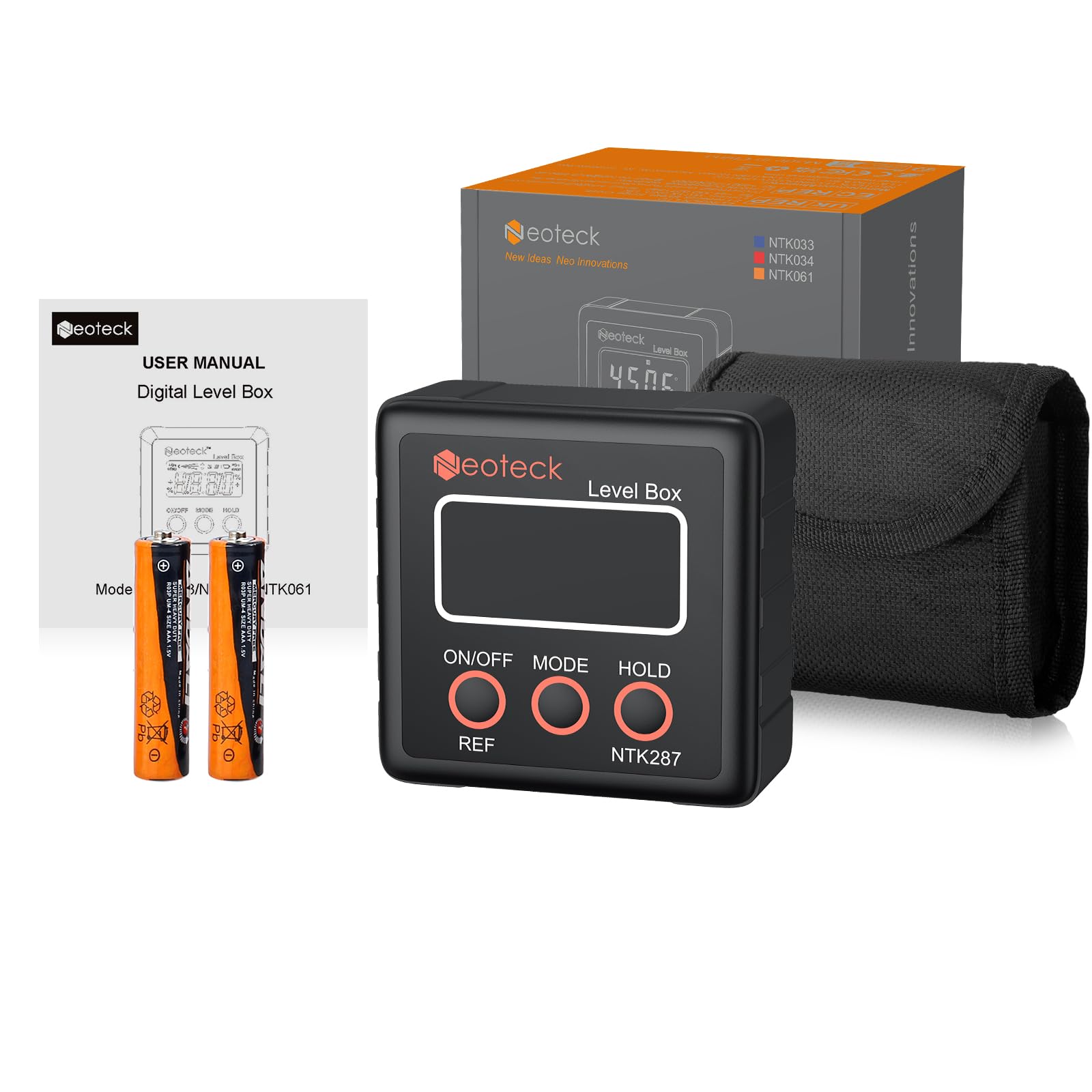Neoteck Digitaler LCD Winkelmesser Neigungsmesser Wasserdicht Inklinometer Bevel Box Winkelmessgerät Wasserwaage - Schwarz 8