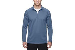 Zengjo Mens Quarter Zip Athletic Pullover Mid-Weight 1/4-Zip Running Workout Shirt Moisture Wicking
