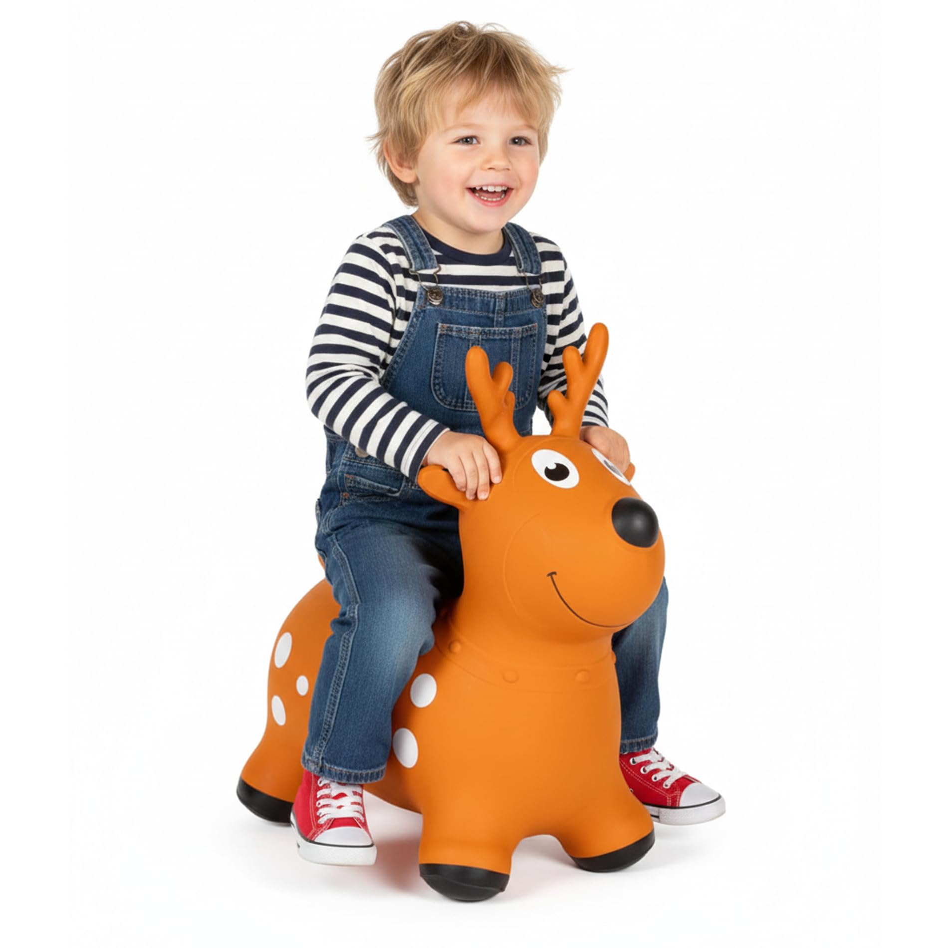 Curvaso Animal Bouncy Hopper with Pump for Kids Inflatable Ride-On Toys Gift, Indoor & Outdoor, Rudolph the Reindeer