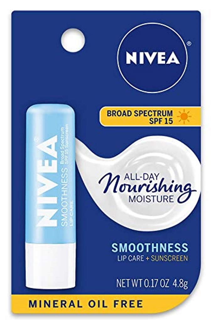 NIVEA Kiss of Smoothness Hydrating Lip Care, SPF 15, 0.17 Ounce (Pack of 8)