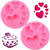 2 Pcs Heart Silicone Molds, Different Sizes Heart Chocolate Mold Heart Shape Candy Molds for Cookie Decor, Pastry, Cake, Choc
