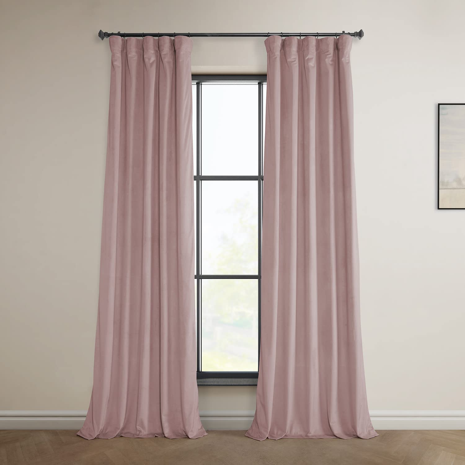 HPD Half Price Drapes VPYC-161207-84 Plush Velvet Curtain (1 Panel), 50 X 84, Ballet Pink
