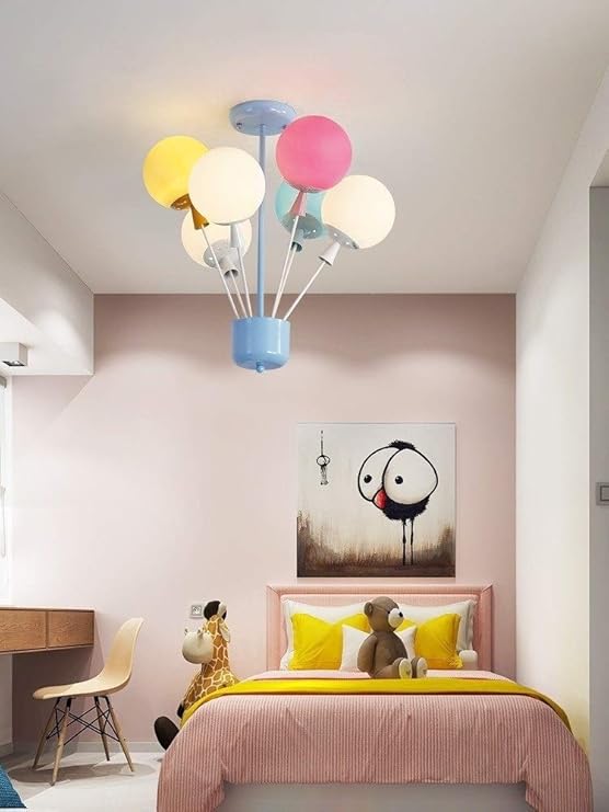 Bon Lustre Lampe Chambre Denfant Fille Creative Princesse Teddy Bear Lampe Led Plafond Dessin Anime Chambre Enfant Chambre Ameublement Et Decoration Lampes De Plafond