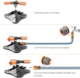 Onarway Garden Sprinkler Automatic Rotating 360° 3 Arm Irrigation view 5