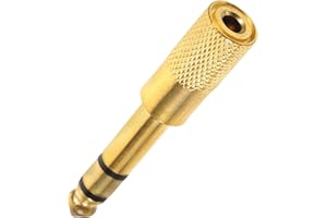 OSOLADY 6.5mm Male to 3.5mm Female Stereo Audio Adapter, Gold Aux Converter for Headphone and Microphone Use