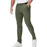 Suvifuly Men's Chino Casual Pants Slim Fit Skinny Tapered Cotton Dress Pants Stretch Jogger Golf Sweatpants with Pockets
