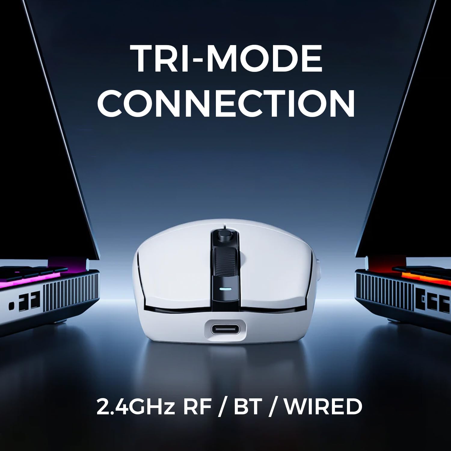 MCHOSE G3 Ultra Wireless Gaming Mouse, Symmetrical, 26K DPI, Tri-Mode Connection, Wireless/Wired 8K Polling, 64g Weight, 130 Hours Battery Life (White)
