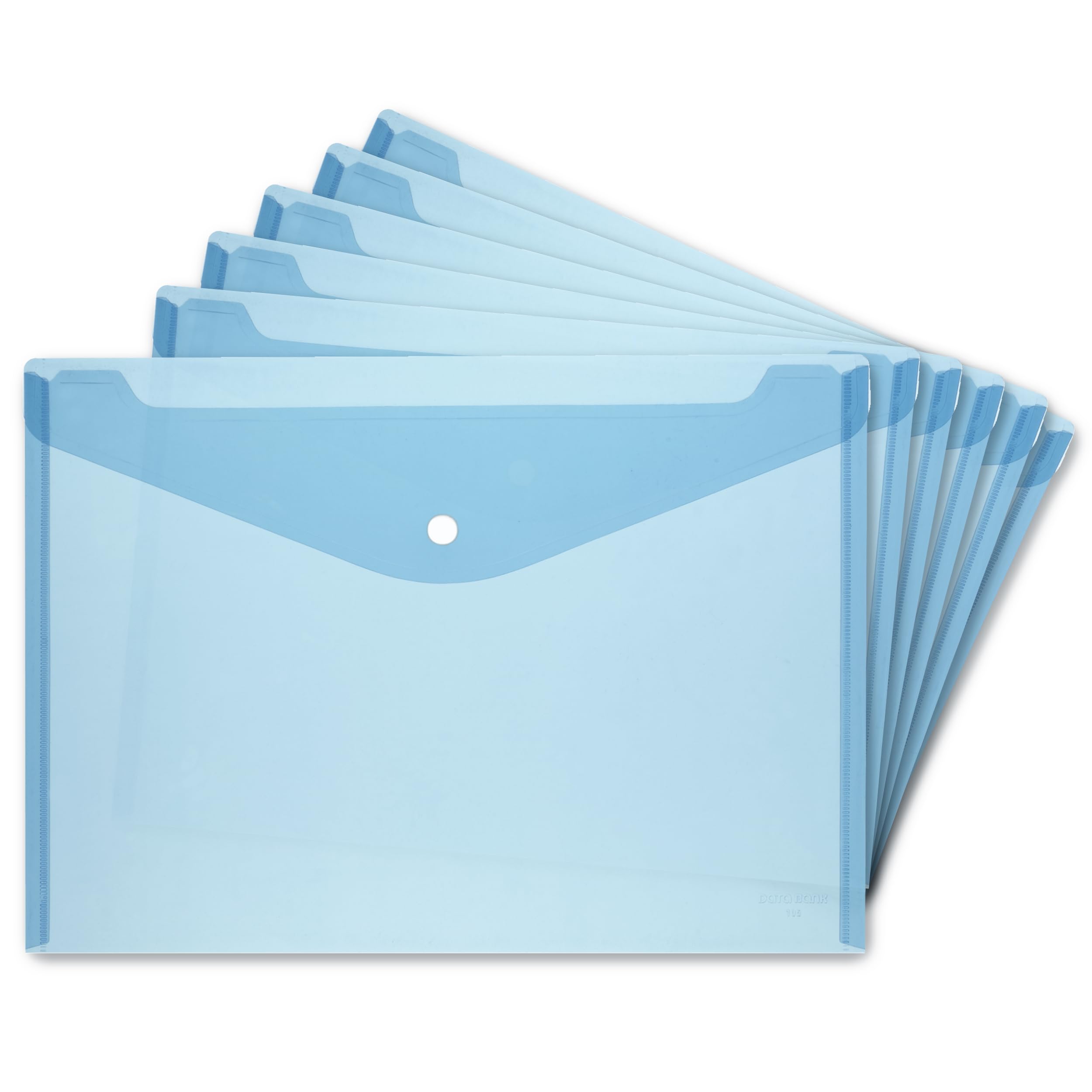 Herlitz 10657930 Document Pouch A4 with Snap Closure, Pack of 6, Clear Blue