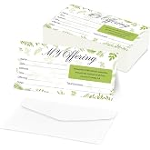 XIISVINT 200 PCS 6.42 x 3.23 Inch Church Offering Envelopes - Tithe and Offering Envelopes for Church Donations, Checks and Cash, Great for churches or Non-Profit Organizations (Leaf style, 200)
