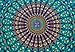 Popular Handicrafts Mandala Bohemian Psychedelic Intricate Floral Design Indian Bedspread Tapestry 54x84 Inches,(140cmsx215cms) Blue