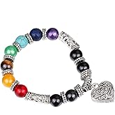 Jewelry Chic Retro 7 Chakra Healing Yoga Reiki Prayer Bead Bracelet Buddha Head Bracelet