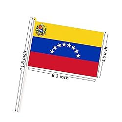 50 Pack Venezuela Venezuelan Flags on Stick - Mini