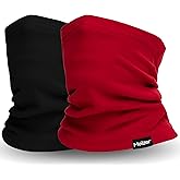 2 Pack Winter Neck Gaiter Warmer Soft Fleece Face Cover Windproof Cold Weather Face Scarf for Skiing Hiking Men and Women