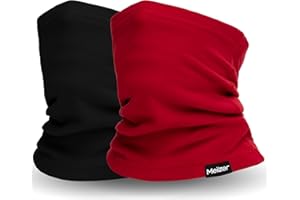 MEILZER 2 Pack Winter Neck Gaiter Warmer Soft Fleece Face Cover Windproof Cold Weather Face Scarf for Skiing Hiking Men and Women
