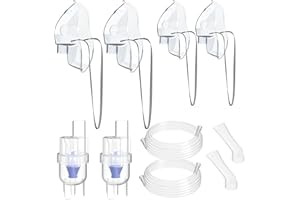 AUDEAL 2 Packs Nebulizer Tubing and Mouth Pieces,Nebulizer Masks for Adults and Kids,Full Nebulizer Parts,Hailie Sensor Accessory，