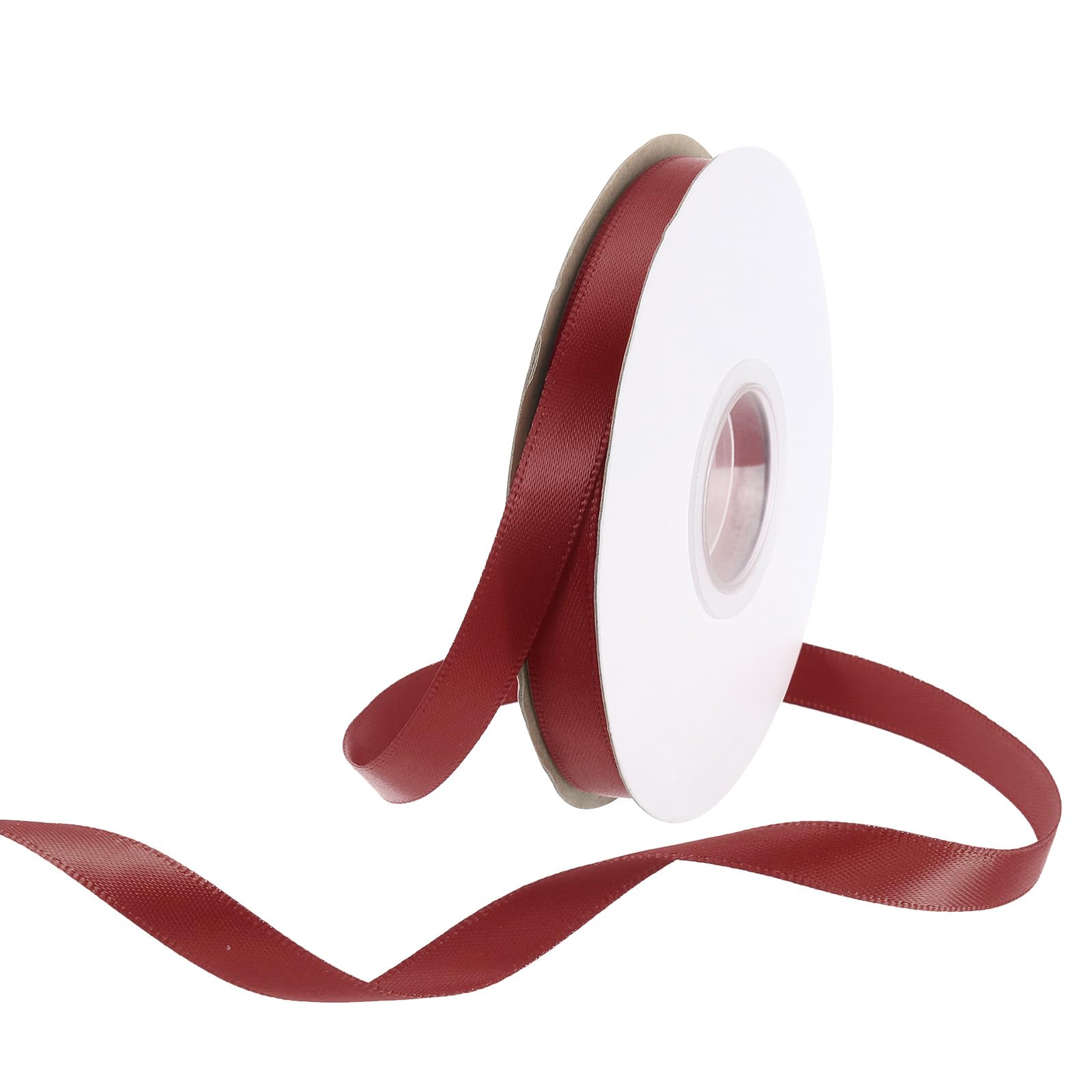 Rebower 25 Yard/75ft Satin Ribbon Thick Double Face Grosgrain Silk Ribbon, [for Gift Wrapping, Hair Bows, Wedding, Cake, Flower] - 3/8"(10mm)/Burgundy Red