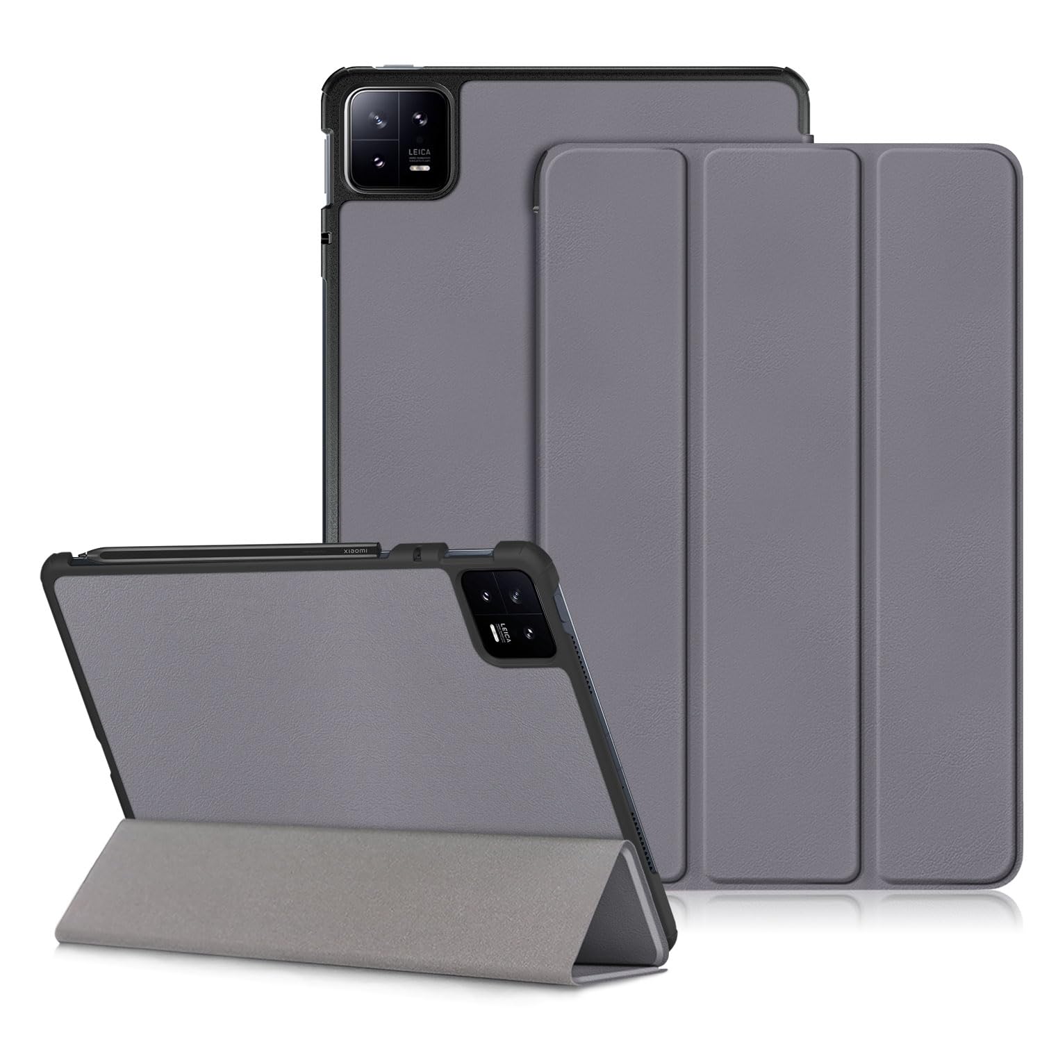 DINGGUAGUA Case for Xiaomi Pad 6/Xiaomi Pad6 Pro 11 Inch 2023, Slim Stand Hard Back Shell Cover with Auto Wake/Sleep,Grey