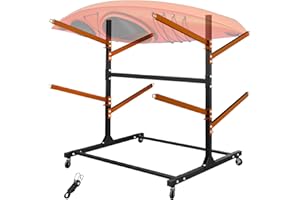 BTRAM Kayak Storage Rack, Heavy Duty Freestanding Sup Storage Stand, Storage Rack for Kayaks, SUPs, Canoe and Paddleboard for Indoor, Outdoor, Garage, Shed, Dock…(Wood)