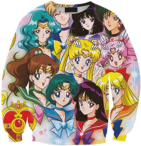 Women's Sailor Moon 3d Print Sweatshirt Pullovers