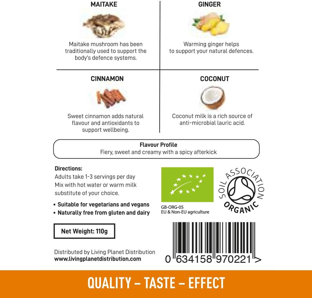 Mushrooms 4 Life Organic Maitake Ginger Latte, 0.11 kg, Beige - Image 3