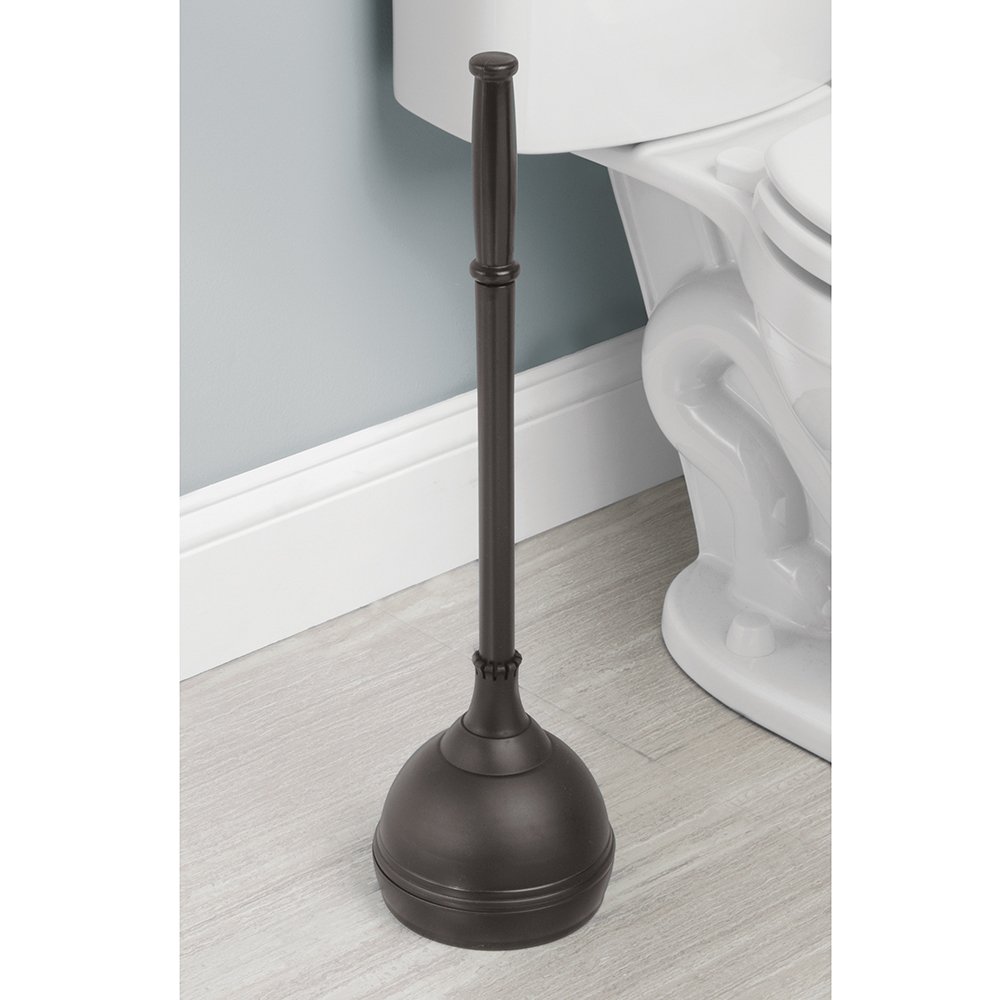 MetroDecor mdesign Toilet Bowl Brush, Plunger/Toilet Paper Holder/Oval