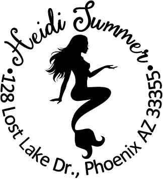 Amazon Com Mermaid Return Address Stamp Personalized Sea Maid