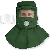 WZKO Blasting Hood Cap for Painting Dusting Grinding | Hardened PC Lenses Anti-Scratch &amp; Scratch-Resistant Protective Gear Sand