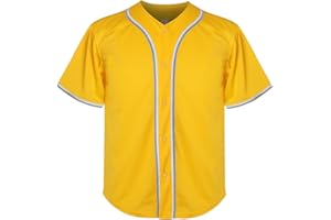 RIOOFINX Youth Baseball Jersey Button Down Shirts Hip Hop Personalized Sport Tops for Boys