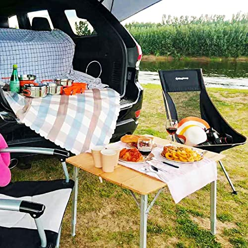 KingCamp Bamboo Folding Camping Table 4 Folds Lightweight with