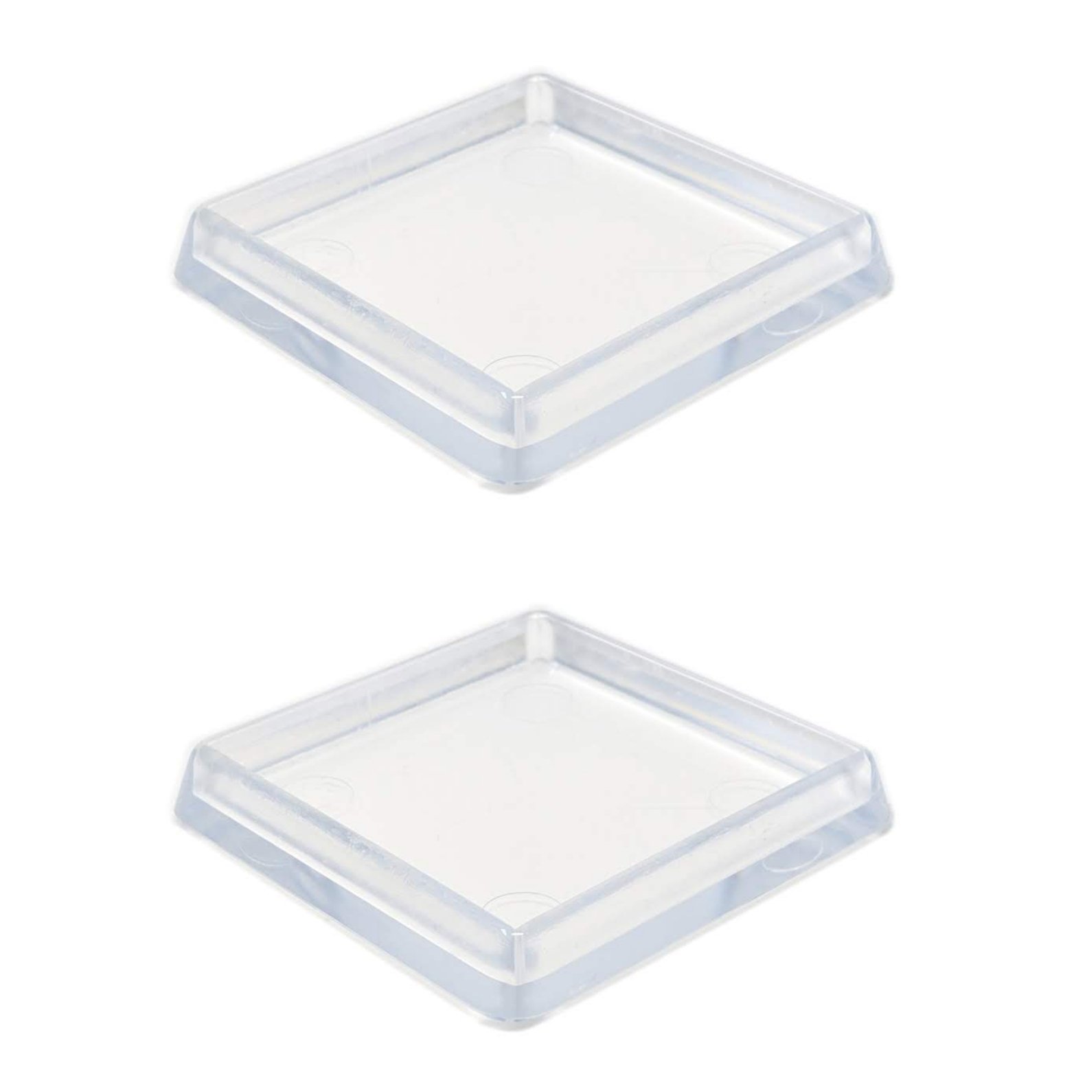 60x60mm Clear Furniture Cups, Pack of 4 Carpet Protectors for Square Furniture Legs, Made in Germany (See Second Image Before Ordering)
